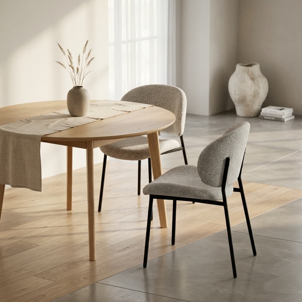 Japandi eetkamer met Celine stoelen