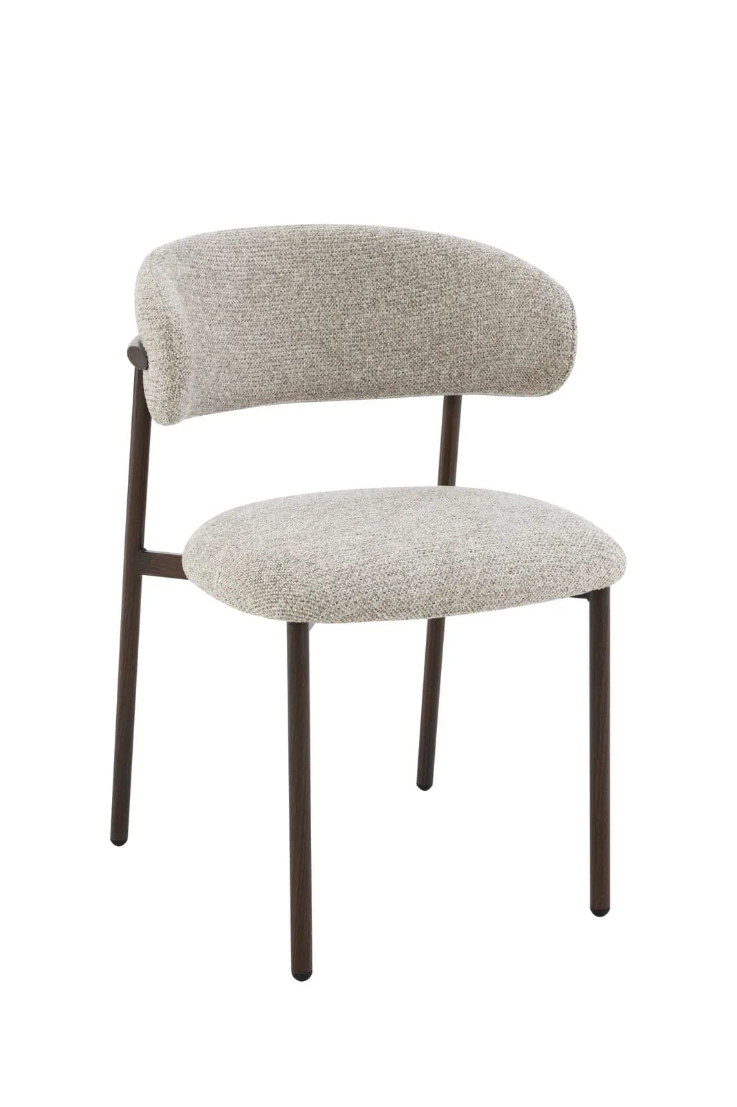 Design Eetkamerstoel Aiko | Lichtbeige | Walnoot