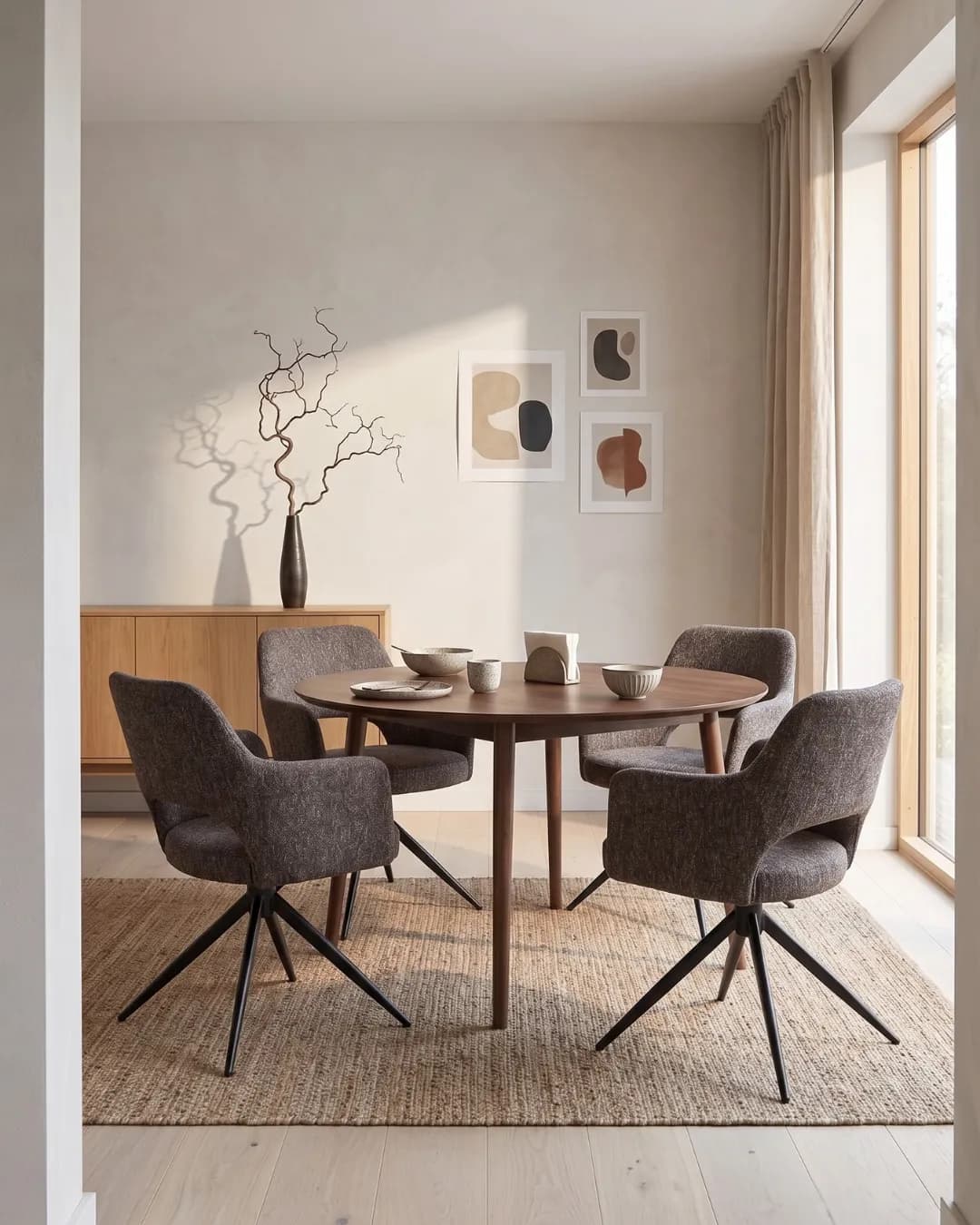 Design Eetkamerstoel Arvid | Bruin | Zwart sfeer